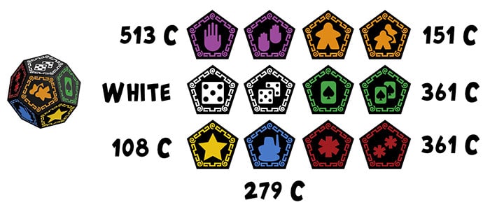 dice color selection pantone