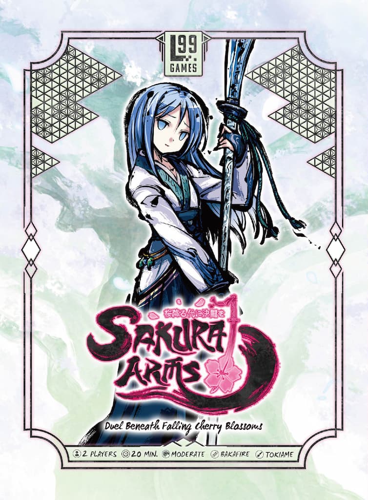 Sakura Arms: Saine Box was published by Level 99 Games and the board game manufacturer was Boda Games Manufacturing.