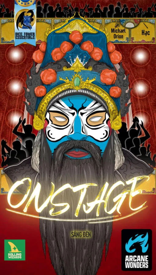 Onstage the board game was published by Arcane Wonders and the board game manufacturer was Boda Games Manufacturing.