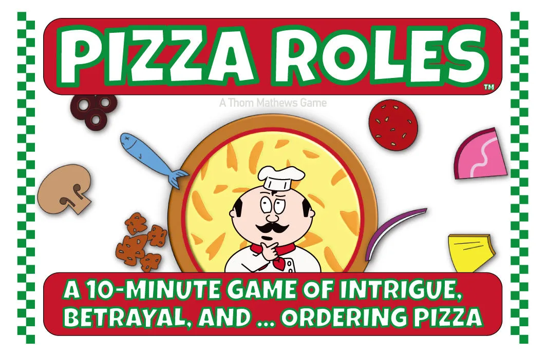 Pizza Roles the board game was published by Pet Roc Games and the board game manufacturer was Boda Games Manufacturing.
