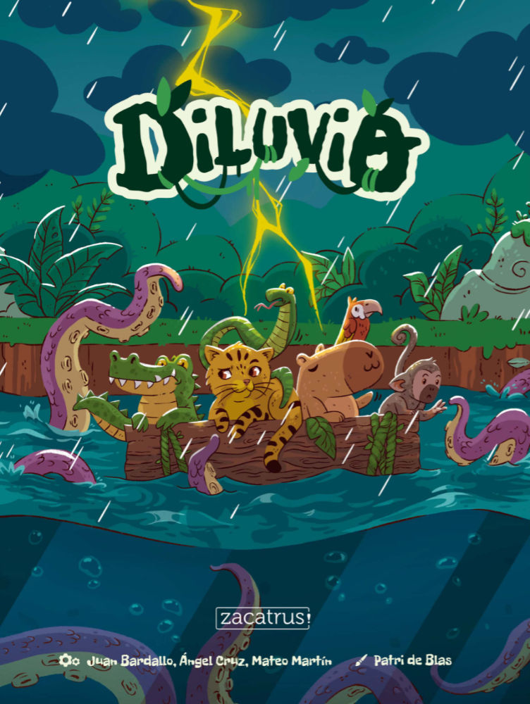 Diluvio the board game was published by Zacatrus and the board game manufacturer was Boda Games Manufacturing.