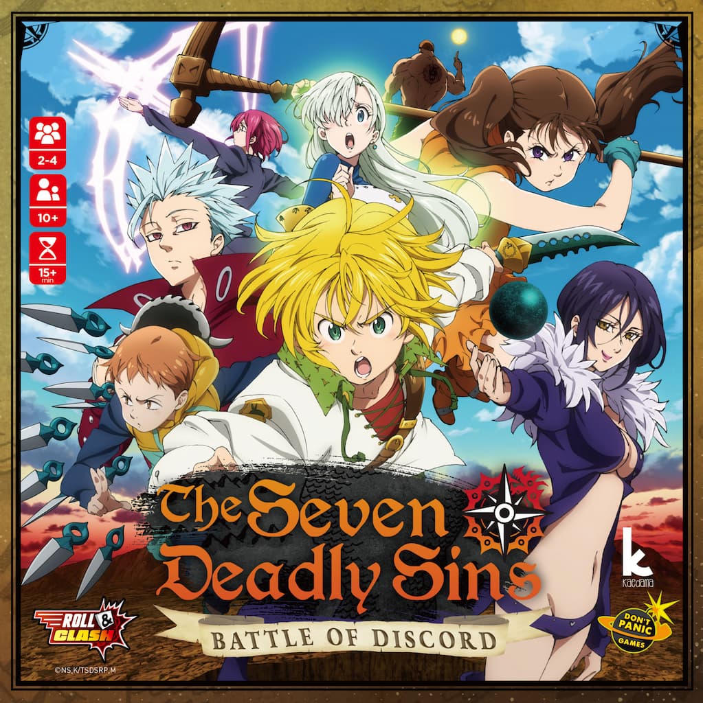 The Seven Deadly Sins: Battle of Discord the board game was published by Don't Panic Games and the board game manufacturer was Boda Games Manufacturing.