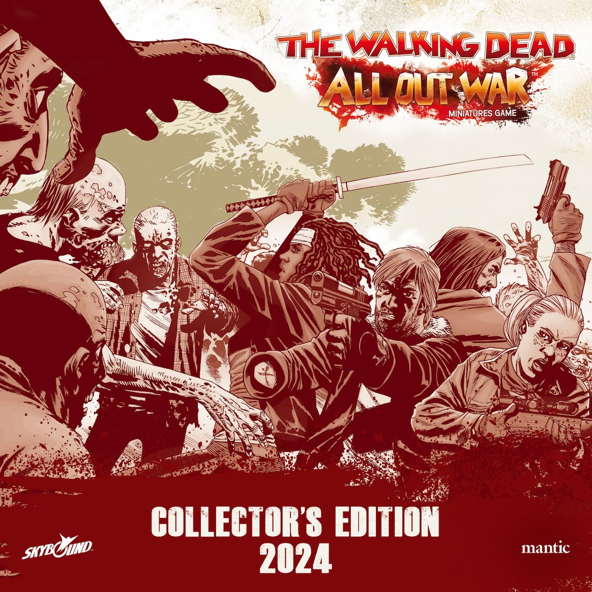The Walking Dead the board game was published by Mantic Games and the board game manufacturer was Boda Games Manufacturing.