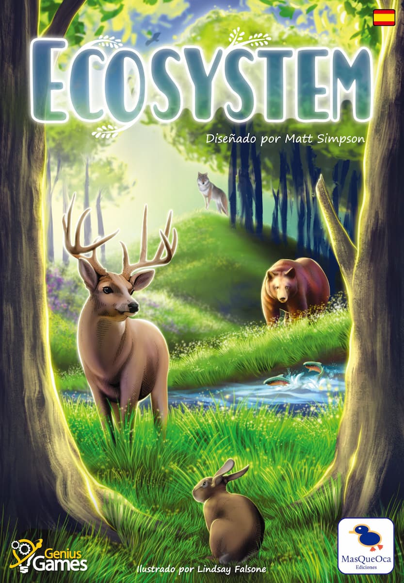 Ecosystem the board game was published by Ediciones MasQueOca and the board game manufacturer was Boda Games Manufacturing.