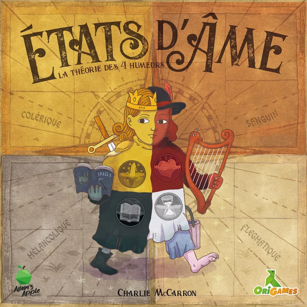 Four Humours the board game was published by Adam's Apple Games and the board game manufacturer was Boda Games Manufacturing.