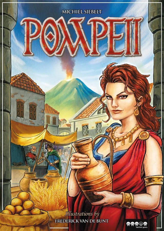 Pompeii the board game was published by Bad Rule Games and the board game manufacturer was Boda Games Manufacturing.