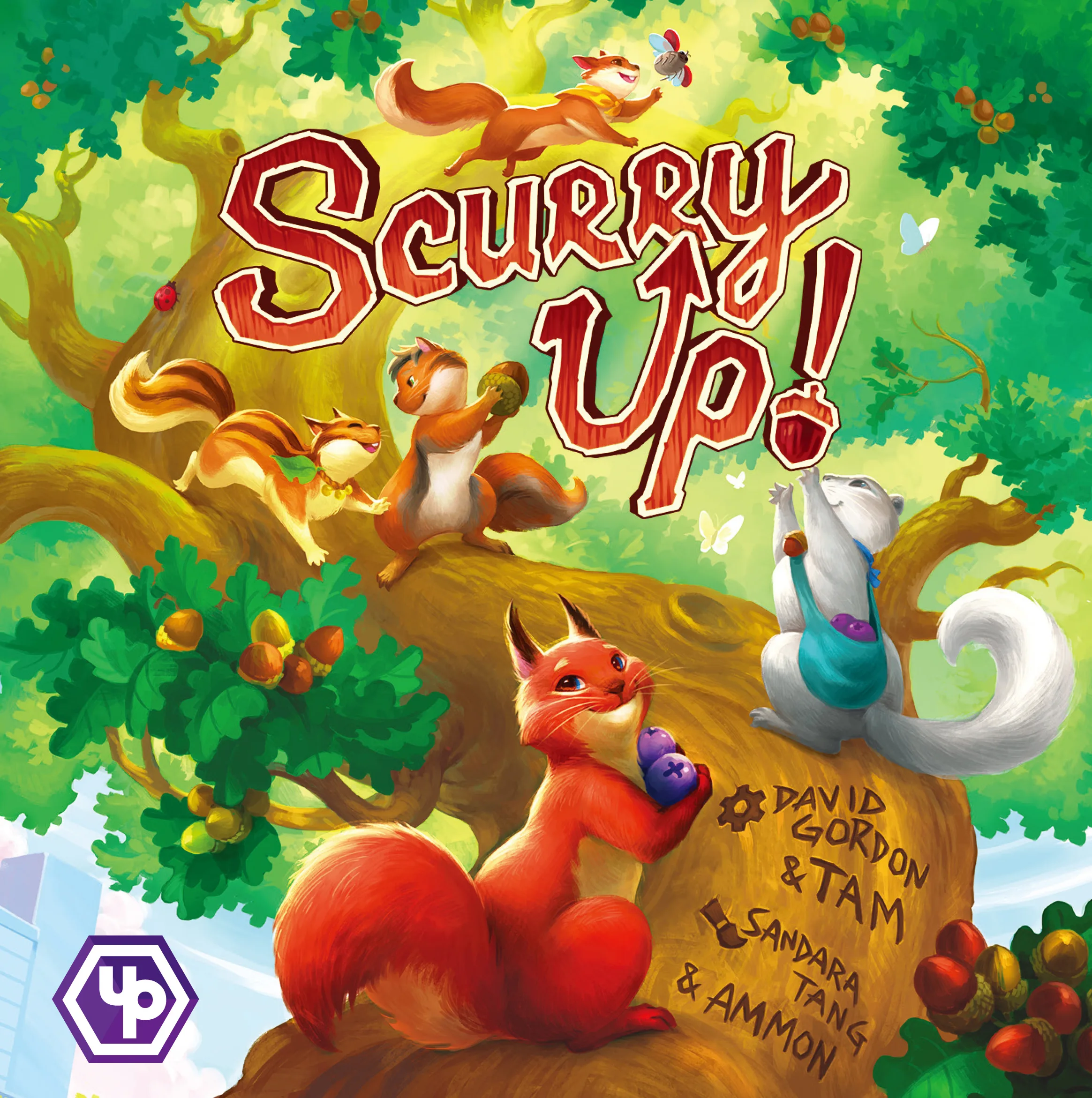 Scurry Up! the board game was published by UP Games and the board game manufacturer was Boda Games Manufacturing.
