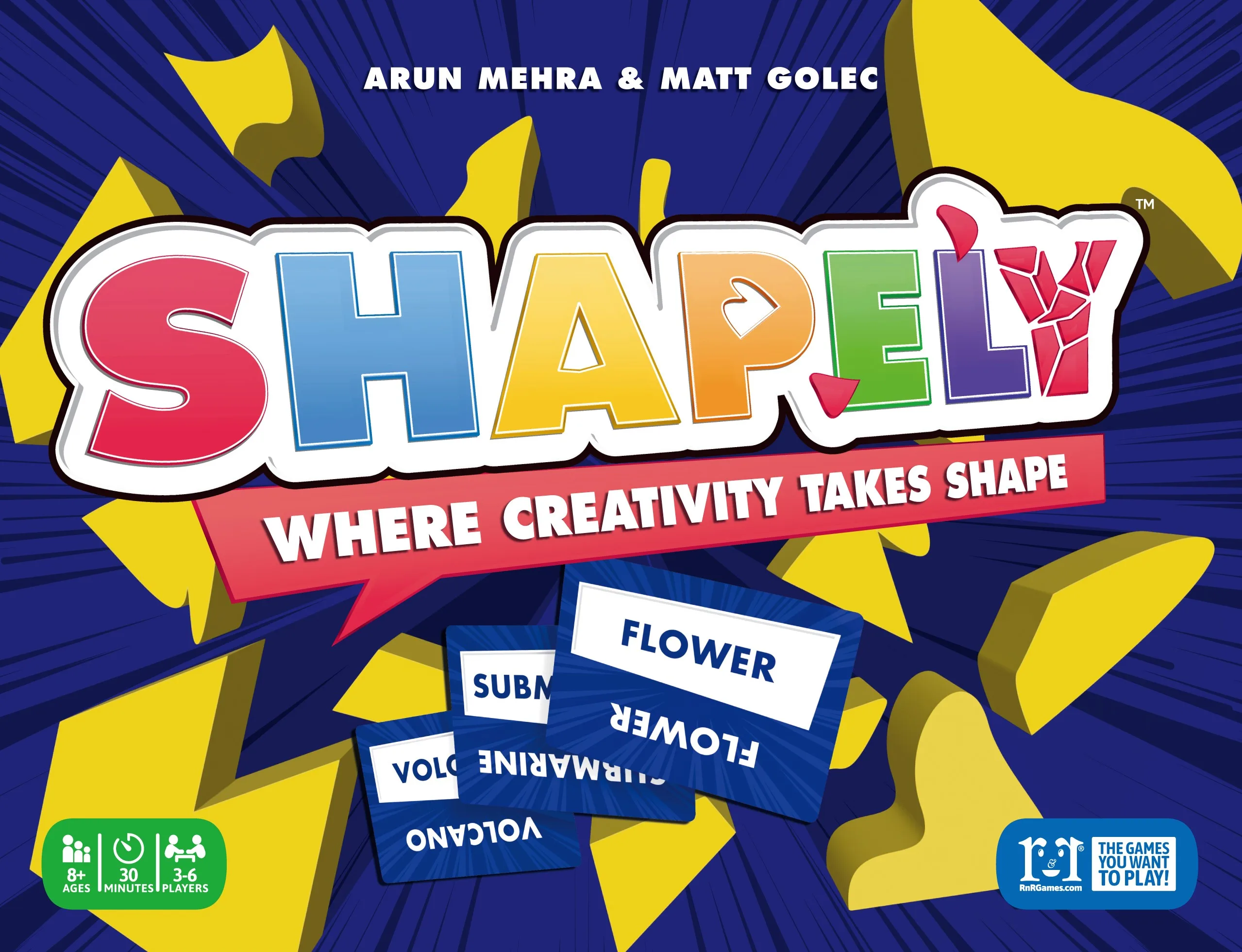 Shapely the board game was published by R&R Games and the board game manufacturer was Boda Games Manufacturing.