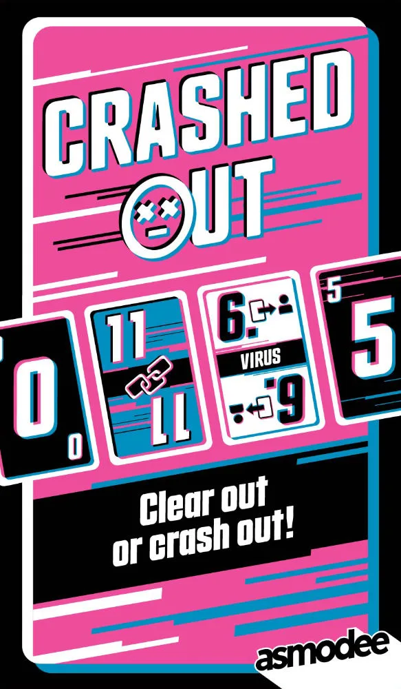 Crashed Out the board game was published by Asmodee and the board game manufacturer was Boda Games Manufacturing.