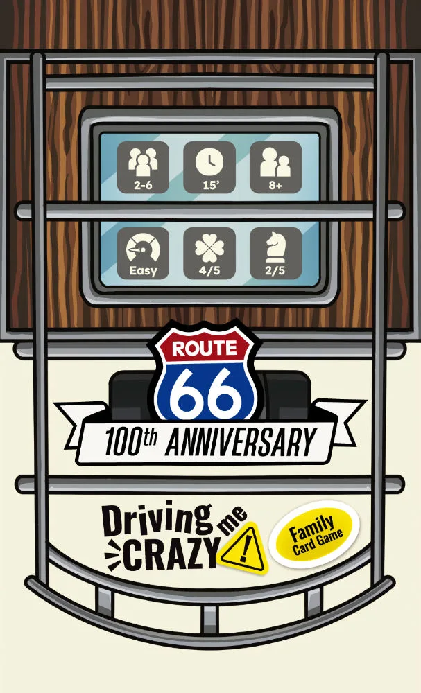 Driving Me Crazy - Route 66 the board game was published by Simplexity Games and the board game manufacturer was Boda Games Manufacturing.