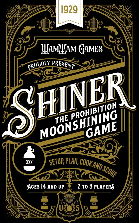 Shiner the board game was published by Wamwam Games and the board game manufacturer was Boda Games Manufacturing.
