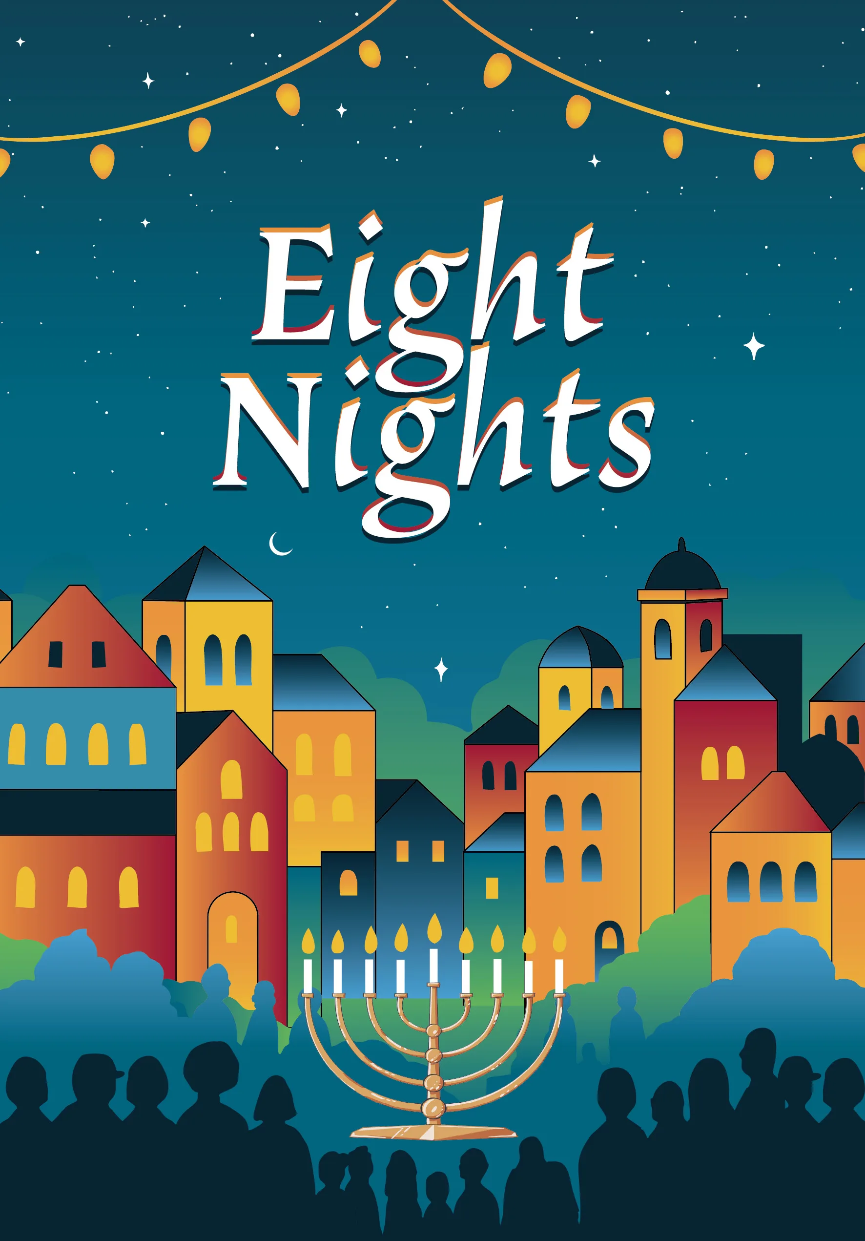 Eight Nights the board game was published by Peace and Love Games and the board game manufacturer was Boda Games Manufacturing