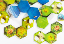 Punchboard hexagon tiles